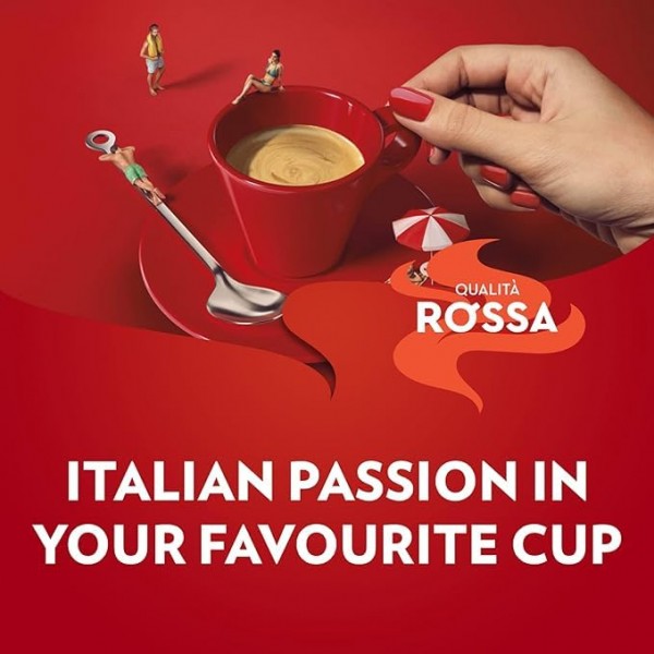Lavazza Qualita Rossa 분쇄 커피 블렌드, 미디엄 로스트, 8.8온스(4팩)