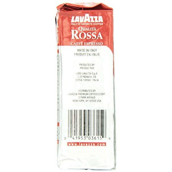 Lavazza Qualita Rossa 분쇄 커피 블렌드, 미디엄 로스트, 8.8온스(4팩)
