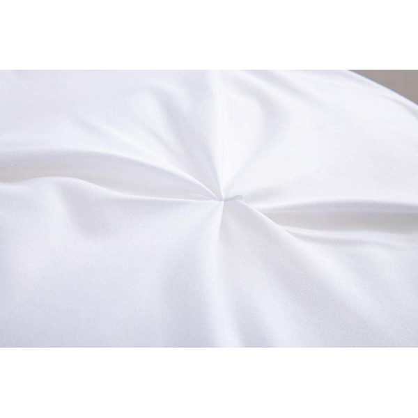 Fixtex Pinch Pleat Pintuck Duvet Cover Set with Fitted Sheet & Pillow Cases 포함 Complementary Cushion Cover – Set of 5 (Double, White) Weiß Doppelbett