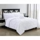 Fixtex Pinch Pleat Pintuck Duvet Cover Set with Fitted Sheet & Pillow Cases 포함 Complementary Cushion Cover – Set of 5 (Double, White) Weiß Doppelbett