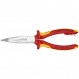 Knipex - 커터-1000V 절연 테더 부착 장치가 있는 긴 노즈 40° 각진 플라이어(2626200T)