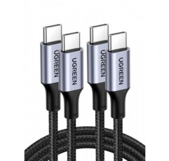 UGREEN USB C-USB C 케이블, iPhone 15/15 Plus/15 Pro/15 Pro Max, MacBook Pro, iPad Pro, Dell XPS, Samsung Galaxy S24/S23/S22 Ultra, 스위치, Pixel, 3.3용 100W USB C 충전기 케이블 FT 블랙