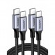 UGREEN USB C-USB C 케이블, iPhone 15/15 Plus/15 Pro/15 Pro Max, MacBook Pro, iPad Pro, Dell XPS, Samsung Galaxy S24/S23/S22 Ultra, 스위치, Pixel, 3.3용 100W USB C 충전기 케이블 FT 블랙