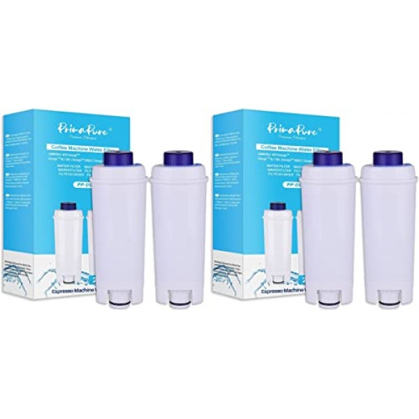 DeLonghi DLSC002, DLS C002, SER3017, 5513292811, ESAM, ECAM, ETAM 시리즈용 4팩 PrimaPure 커피 에스프레소 머신 워터 필터 교체