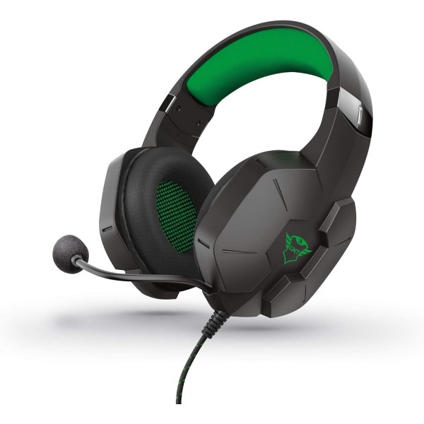 Xbox Series X(S)용 Trust Gaming Headset GXT 323 X Carus - Xbox One(X)용 마이크가 있는 유선 게임용 헤드폰 - 녹색/검은색, 단일 크기, 24324 X-BOX 스타일