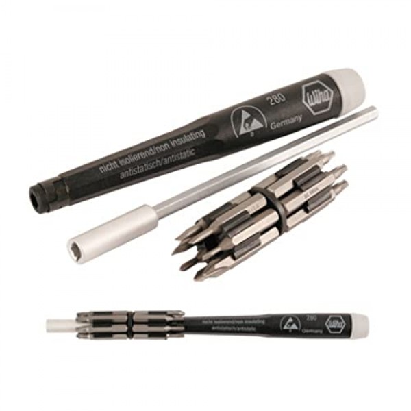 Wiha 75093 16피스 ​​시스템 4 ESD 슬롯형, 필립스 및 Torx 마이크로 비트 세트