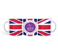 Print Maniacs Queens Platinum Jubilee Mug Gift Merchandise Memorabilia Souvenir 2022 Memorial Her Majesty 70 Years Union Jack 기념품 스트리트 가든 파티 머그 (화이트 머그)