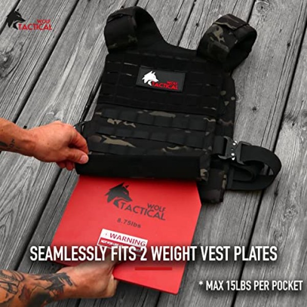 WOLF TACTICAL 남성용 퀵 릴리스 가중 조끼 운동 조끼, 근력 훈련 무게 조끼 가중 조끼 남성용