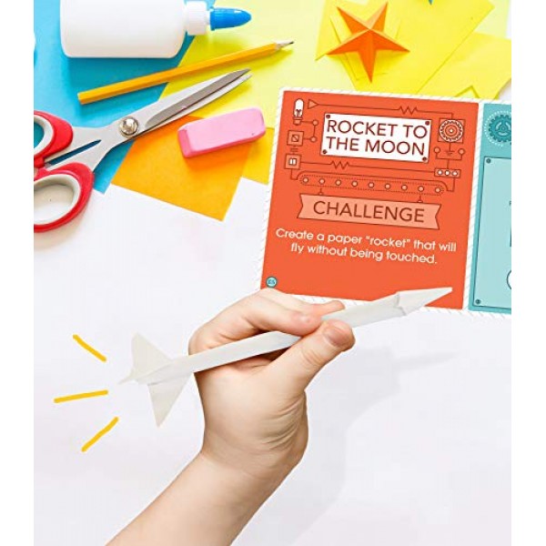 Carson Dellosa Stem Challenges 학습 카드 번들, 8~12세 어린이를 위한 실습 과학 키트 2개, 줄기 프로젝트 60개, 교육 과학 키트, 홈스쿨 또는 교실용 줄기 교육 키트