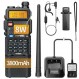 Boafeng 햄 라디오 UV-5R 8W 성인용 휴대용 듀얼 밴드 장거리 워키 토키 128 채널 3800mAh 배터리 이어폰이있는 양방향 라디오