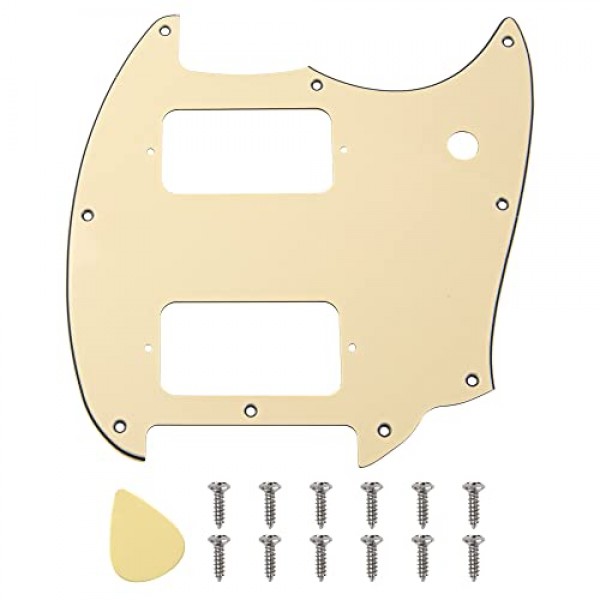 1Pcs Yotones HH 9 홀 라운드 코너 기타 픽가드 2 험버커 Squier Bullet 시리즈와 호환 가능 머스탱 일렉트릭 기타 (3Ply Cream)