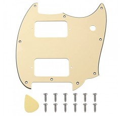 1Pcs Yotones HH 9 홀 라운드 코너 기타 픽가드 2 험버커 Squier Bullet 시리즈와 호환 가능 머스탱 일렉트릭 기타 (3Ply Cream)