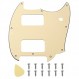 1Pcs Yotones HH 9 홀 라운드 코너 기타 픽가드 2 험버커 Squier Bullet 시리즈와 호환 가능 머스탱 일렉트릭 기타 (3Ply Cream)