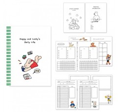 Monolike Happy and Lucky 4개월 학습 플래너, 독서 - 학업 플래너, 주간 및 월간 플래너, 학습 계획