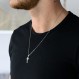 Materia 925 스털링 실버 크로스 펜던트 Jesus Seidenmattiert Inri 조각/로듐 도금 목걸이 # Ka-9