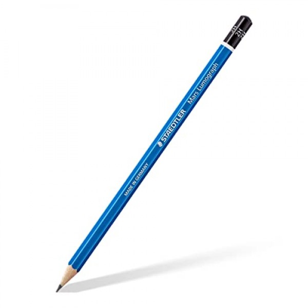 Staedtler Mars Lumograph 2H 흑연 아트 드로잉 연필, 미디엄 하드, 파손 방지 접착 리드, 12 팩, 100-2H
