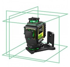 Firecore 4 x 360 레이저 레벨 셀프 레벨링 프로, 16라인 4D 녹색 십자선 타일링 바닥 레이저 도구(LCD 화면 포함), 3가지 밝기 조정/펄스 모드 - 충전식 배터리 및 원격 제어(F9