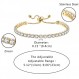 JewelryWe 지르코니아 스톤이 달린 여성용 팔찌 테니스 팔찌 팔찌 팔찌 어머니 여자 친구를위한 선물 조정 가능한 골드 팩 2 개, 스테인레스 스틸