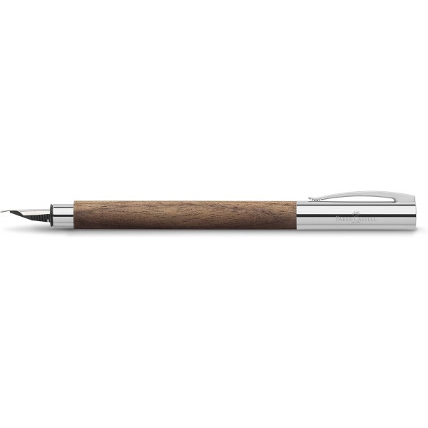 Faber-Castell 148580 - 만년필 Ambition 호두, 펜촉 너비 M, 선물 상자 및 변환기 포함