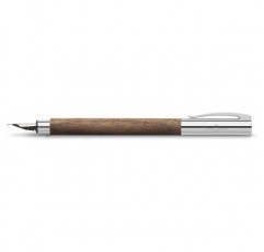 Faber-Castell 148580 - 만년필 Ambition 호두, 펜촉 너비 M, 선물 상자 및 변환기 포함