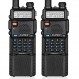 Baofeng UV-5R 휴대용 3800mAh 햄 라디오 8W, 장거리 듀얼 밴드, USB 충전식 및 이어폰(2팩)