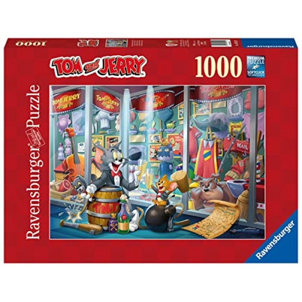 Ravensburger Tom & Jerry: 명예의 전당 성인을 위한 1000피스 직소 퍼즐 - 16925 - 모든 조각은 독특하며 소프트클릭 기술로 조각이 완벽하게 맞습니다.