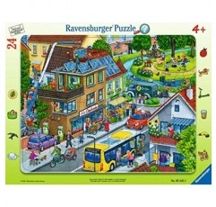 RAVENSBURGER PUZZLE 05245 Ravensburger Green City-검색 게임이 포함된 4세 어린이를 위한 24피스 프레임 퍼즐