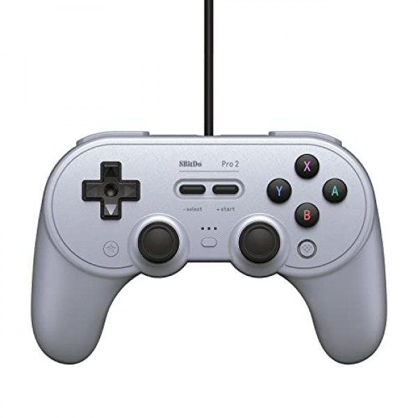 스위치, Windows, Steam Deck 및 Raspberry Pi(그레이 에디션)용 8BitDo Pro 2 유선 컨트롤러