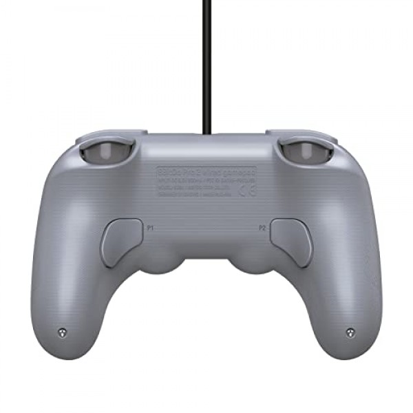 스위치, Windows, Steam Deck 및 Raspberry Pi(그레이 에디션)용 8BitDo Pro 2 유선 컨트롤러