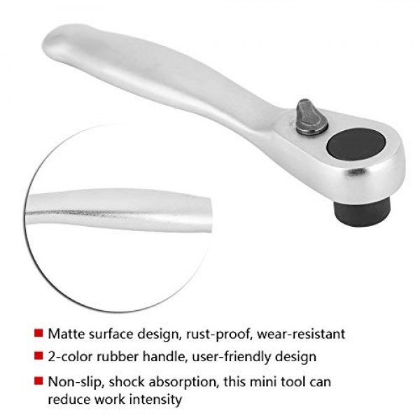 Fydun 100% 합금 소재 퀵 소켓 렌치 도구, 작업 강도 감소, 충격 흡수, 6.35mm(1/4인치) 다양한 드라이버 비트와 호환 가능, 72개 체인 링크