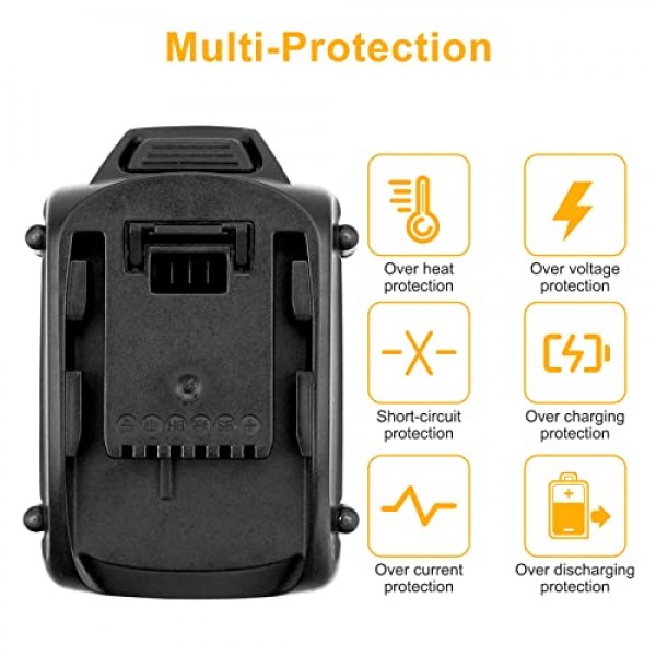 GERIT BATT 업그레이드된 6000mAh WA3578 Worx 20v 배터리용 교체 Worx 20 볼트 리튬 WA3525 WA3520 WA3575 WG151s WG155s WG251s WG540s WG890 WG891 WG255s WG545s