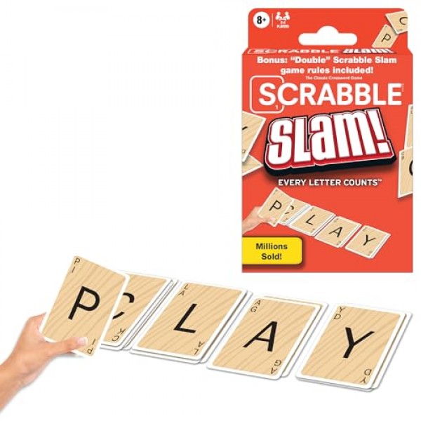 승리하는 이동 게임 Scrabble Slam 오리지널 2000년대 메가 히트 스크래블 카드 게임 미국, 빠른 진행의 스크래블 카드 게임 버전, 2~4인용, 8세 이상