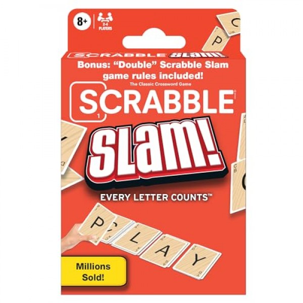 승리하는 이동 게임 Scrabble Slam 오리지널 2000년대 메가 히트 스크래블 카드 게임 미국, 빠른 진행의 스크래블 카드 게임 버전, 2~4인용, 8세 이상