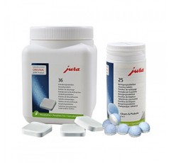 Jura Super Value 콤보 팩, 청소 테이블 25개 + 석회질 제거 정제 36개