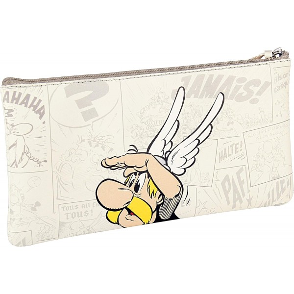 Clairefontaine 812954C - PU 11x22 cm로 제작된 플랫 필통 ''Farbala & Obelix'', 1개 Obelix & Falbala flat
