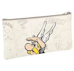 Clairefontaine 812954C - PU 11x22 cm로 제작된 플랫 필통 ''Farbala & Obelix'', 1개 Obelix & Falbala flat