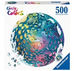 Ravensburger Circle of Colors: Ocean 성인을 위한 500피스 원형 직소 퍼즐 - 17170 - 모든 조각은 독특하며 Softclick 기술로 조각이 완벽하게 맞습니다.