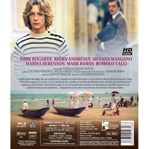 Death in Venice/Morte a Venezia/Death in Venice 1971 Blu-Ray EU 가져오기(독일어/독일어 자막 포함)