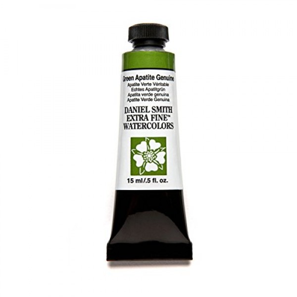 DANIEL SMITH 284600197 엑스트라 파인 수채화 15ml 페인트 튜브, 녹색 인회석 정품, 0.5 Fl Oz (1 팩)