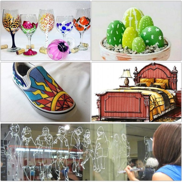 페인팅 스톤 방수 펜 영구 마커 펜 세트 15 색 만화 펜 스톤 용 아크릴 펜 스톤, 종이, DIY 사진 앨범 등을위한 방수 COSANSYS 아크릴 페인트 펜