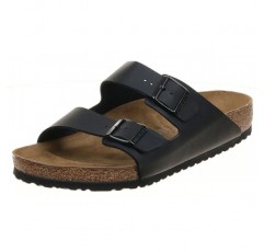Birkenstock 남녀공용 애리조나 샌들, 블랙 Birko-Flor, 45 M EU