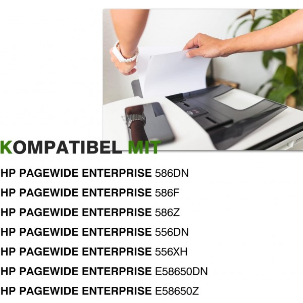 KELNG 981A 카트리지는 HP PageWide Enterprise 586dn 586f 586z 556dn 556xh E58650z E58650dn용 HP 981A 프린터 카트리지와 호환 가능(검정 1개, 청록 1개, 마젠타 1개, 노랑 1개)