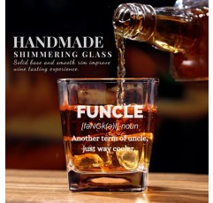 Uncle Gifts 위스키 유리, 구식 유리 버번 보드카를 마시는 크리스마스/생일을 위한 최고의 선물 - Funcle Funcle 03