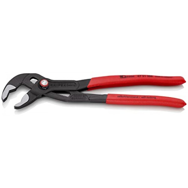 KNIPEX 87 21 250 코브라 퀵 세트 워터 펌프 플라이어, 10인치