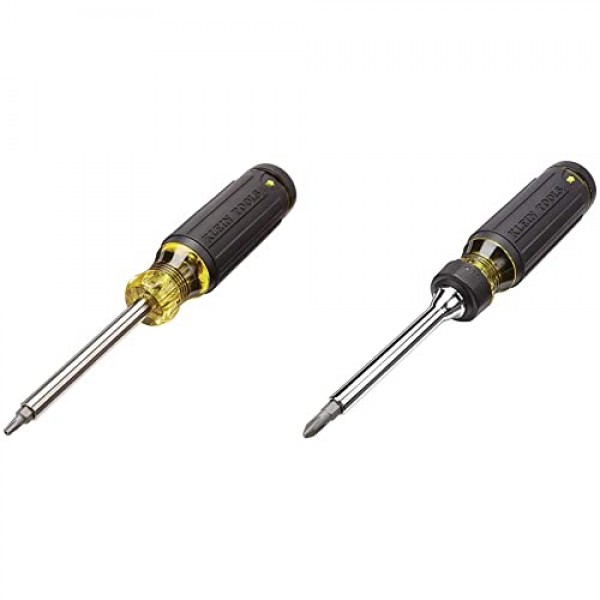 Klein Tools 32305 멀티 비트 래칫 드라이버 및 32307 멀티 비트 변조 방지 드라이버, Torx, Hex, Torq 및 스패너 비트가 포함된 27-in-1 도구(1/4인치 너트 드라이버 포함)