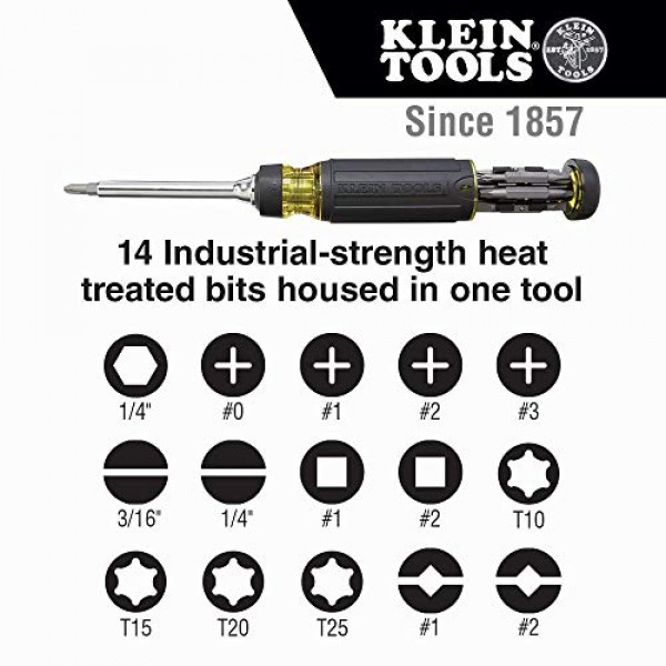 Klein Tools 32305 멀티 비트 래칫 드라이버 및 32307 멀티 비트 변조 방지 드라이버, Torx, Hex, Torq 및 스패너 비트가 포함된 27-in-1 도구(1/4인치 너트 드라이버 포함)
