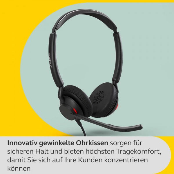 Jabra Engage 50 II 유선 스테레오 헤드셋, 3-Mic 잡음 제거 기술 및 USB-A 케이블, 초경량 - Zoom & Unify와 같은 모든 주요 UC 플랫폼과 호환 가능 - 블랙 USB-A 스테레오 UC
