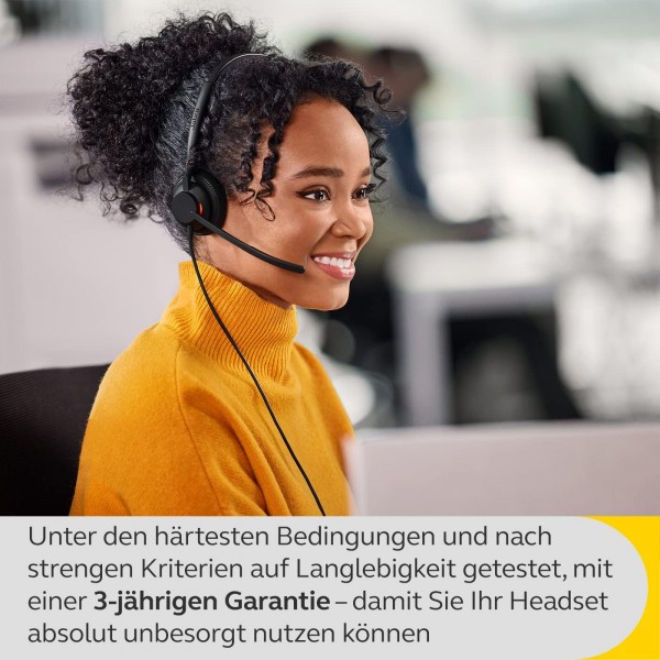 Jabra Engage 50 II 유선 스테레오 헤드셋, 3-Mic 잡음 제거 기술 및 USB-A 케이블, 초경량 - Zoom & Unify와 같은 모든 주요 UC 플랫폼과 호환 가능 - 블랙 USB-A 스테레오 UC