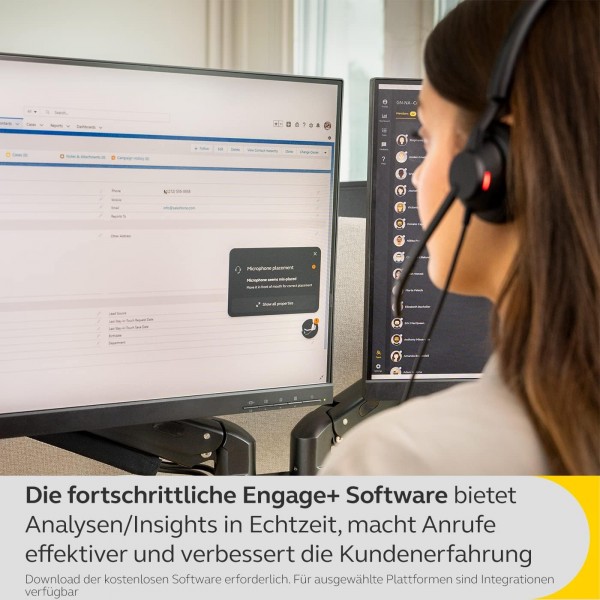 Jabra Engage 50 II 유선 스테레오 헤드셋, 3-Mic 잡음 제거 기술 및 USB-A 케이블, 초경량 - Zoom & Unify와 같은 모든 주요 UC 플랫폼과 호환 가능 - 블랙 USB-A 스테레오 UC