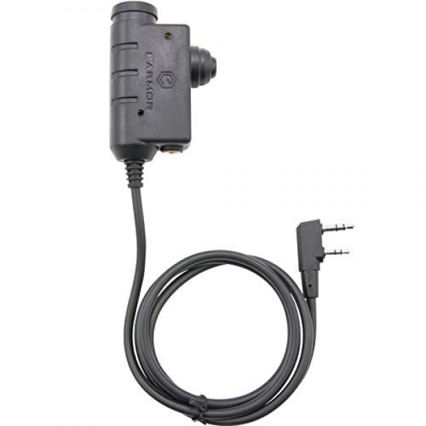 전술 Kenwood, Baofeng 버전 PTT 군사 표준 7.0 라디오 어댑터용 플러그 블랙
